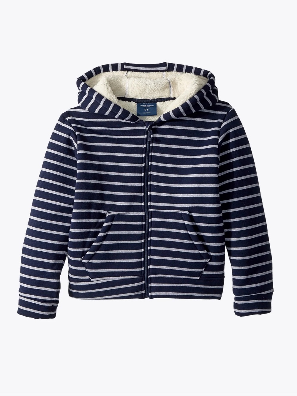 Toobydoo Adam Fleece Lined Striped Hoodie, 3-4 years